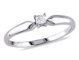 1/10 Carat (ctw I-J, I1-I2) Diamond Solitaire Promise Ring in Sterling Silver